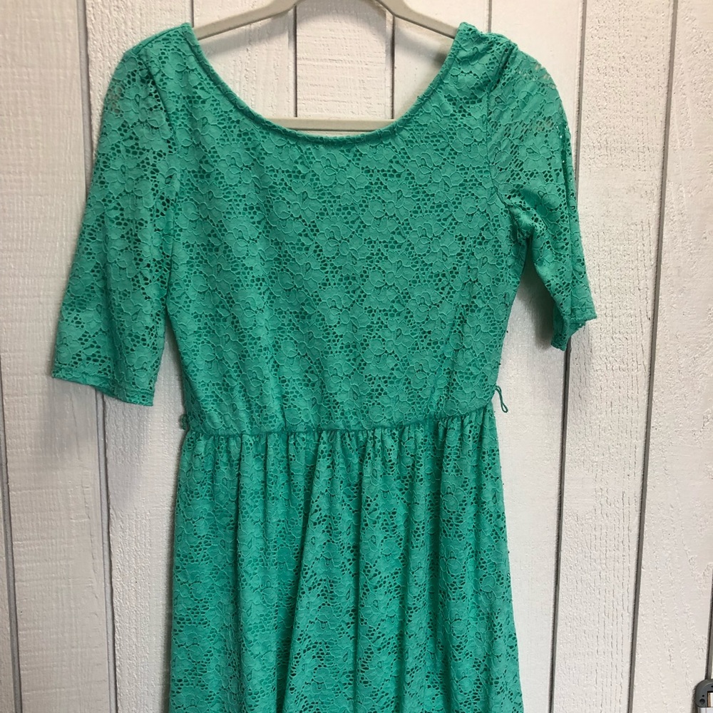 Sea foam green lace dress